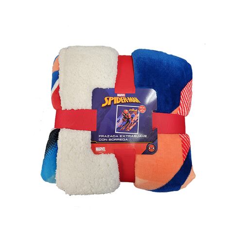 Cobija Infantil Con Borrega Spiderman