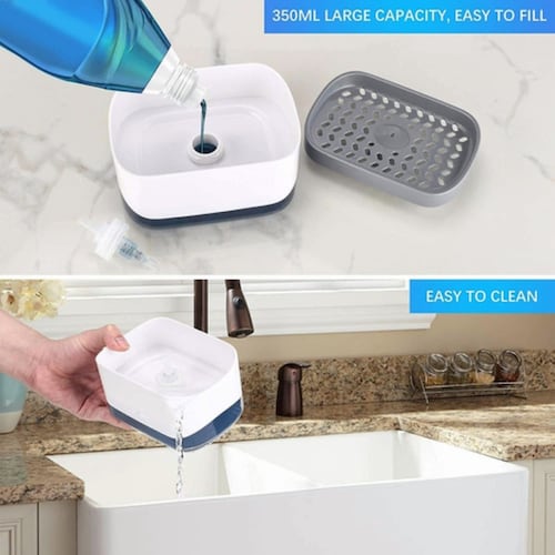 Dispensador De Jabón Para Cocina Con Jabonera 2 En 1