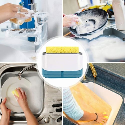 Dispensador De Jabón Para Cocina Con Jabonera 2 En 1