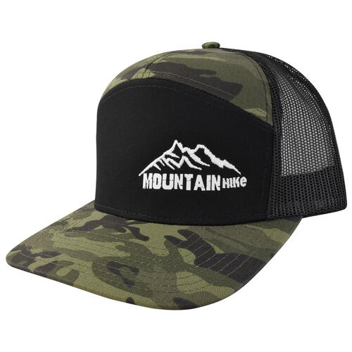 Gorra con Malla y ajustador plástico, Negro con Verde Camuflaje