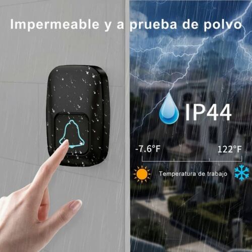 Timbre Inalámbrico 2 Receptores Con Enchufe Y 2 Puertos Usb