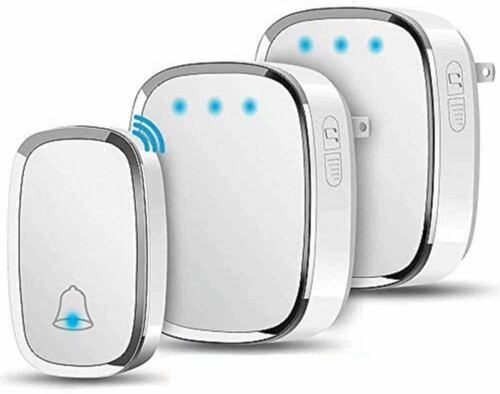 Timbre Inalámbrico Impermeable Con Luz Led 1 Transmiso 2 Receptor