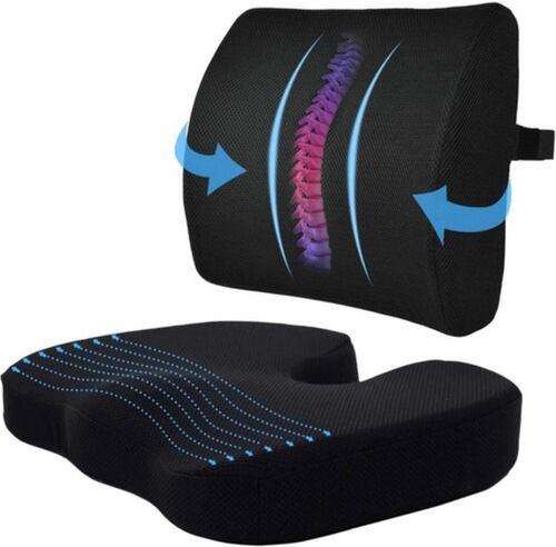 Cojín De Asiento De Gel Y Almohada De Soporte Lumbar Lavable