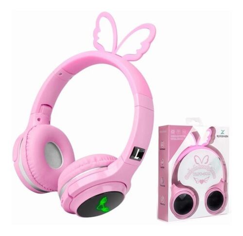 Audifonos Rosa Diadema Ajustable Para Niña