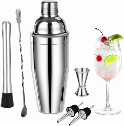 Coctelera, Juego De Barra De Acero Inoxidable, 6 Piezas.