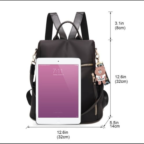 Mochila Para Mujer, Informal Antirrobo color Negro 