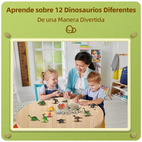 Juego De Dinosaurio 12pzs, Arqueológico Cavar Huevos De Dinosaurio.