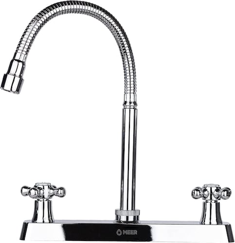 CNX Tarja Sencilla en acero inoxidable Para Submontar con Mezcladora Flexible y Kit de Instalación (59 cm x 45 cm)