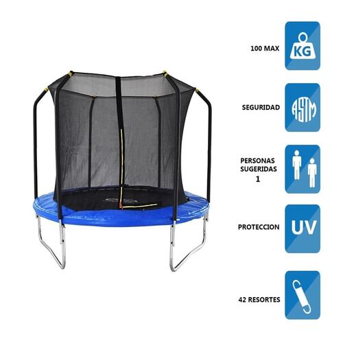 Trampolín Athletic Works 8 Pies con Malla de Seguridad 2.4m