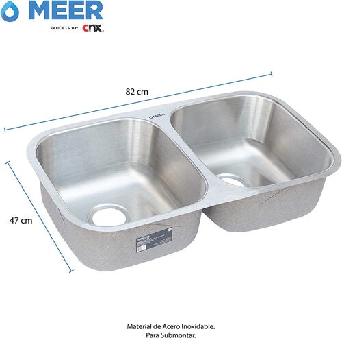 Kit de Tarja Doble de Acero Inoxidable con Mezcladora Monomando y Escurridor de Platos – Ideal para Cocinas Modernas y Espaciosas