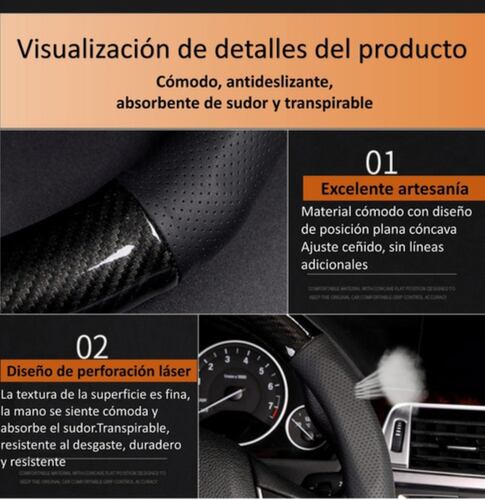 Funda Para Volante Fibra De Carbono Forma Redondo