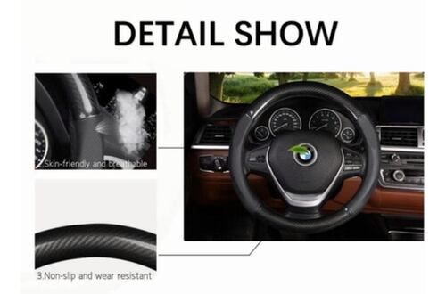 Funda Protectora De Cuero Y Microfibra Para Volante De 38cm