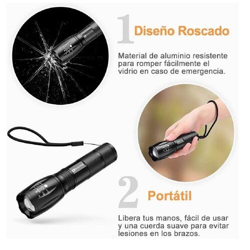 Lampara Tactica Led Recargable,c/estuche