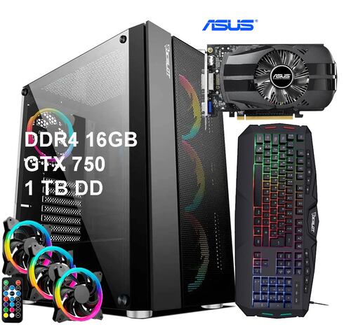 Pc CPU Computadora AMD Ryzen 5 Gamer 32Gb Ram, 960Gb SSD, HDMI, DVI, Tarjeta de video ASUS GTX 750.