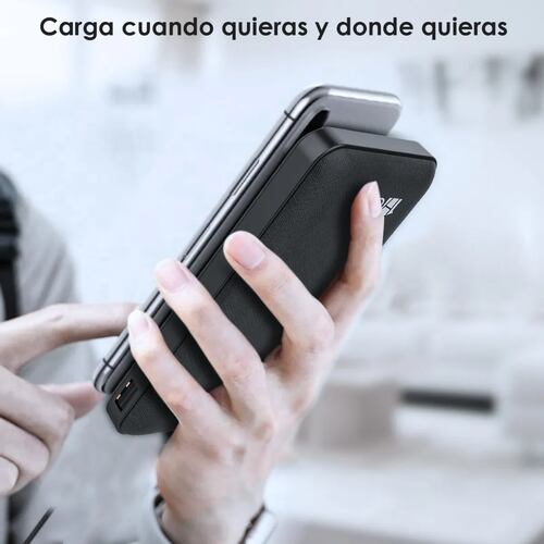 Bateria portatil carga rapida ideal para camping Negro