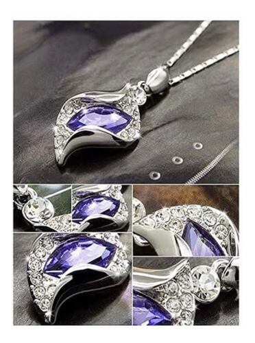 Conjunto De Collar, Aretes Y Brazalete Con Cristales Violeta