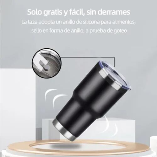 Termo Portátil De Acero Inoxidable Con Calor Y Frío negro