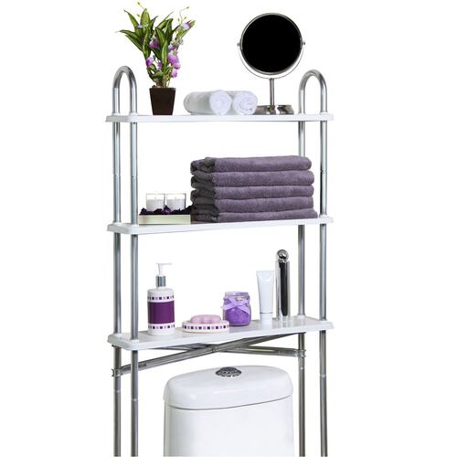 Mueble Ahorra Espacio Para Baño Konekte 3 Repisas color Blanco.