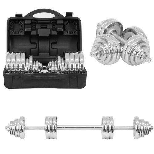 Set De Mancuernas C/ discos 30 kg CONECT-30-PL  Plata