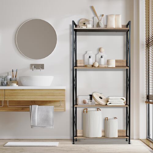 Librero Estante Minimalista Industrial 4 Niveles Multiusos