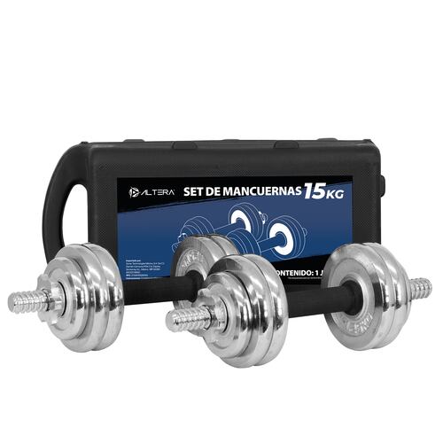 Set De Mancuernas C/ discos 15 kg BS-15-NE Color Negro