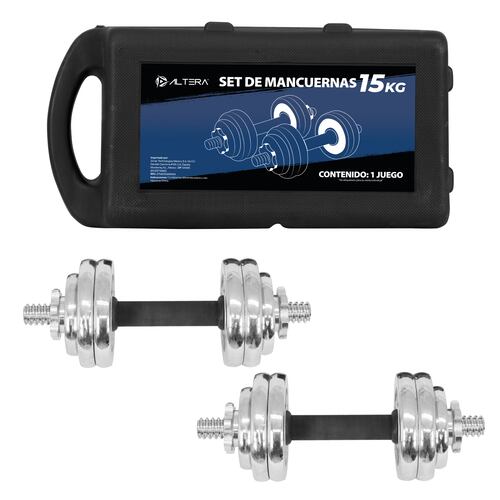 Set De Mancuernas C/ discos 15 kg BS-15-NE Color Negro