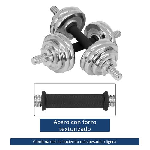 Set De Mancuernas C/ discos 15 kg BS-15-NE Color Negro