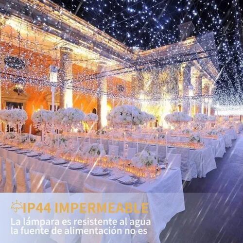 Cortinas Serie Luces 300 Led Decorativas Usb 8 Modelo 3x3m Plata
