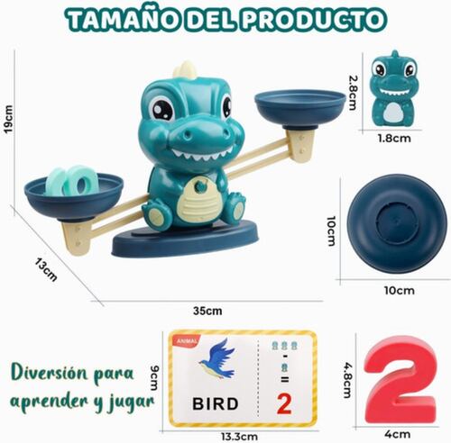 Juguete De Educación Equilibrio Matemático Dinosaurio Azul