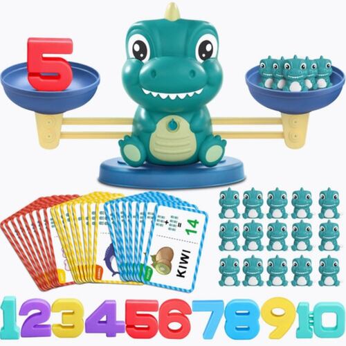 Juguete De Educación Equilibrio Matemático Dinosaurio Azul