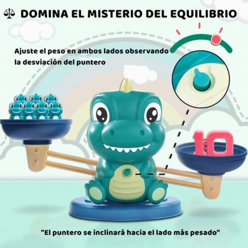 Juguete De Educación Equilibrio Matemático Dinosaurio Azul