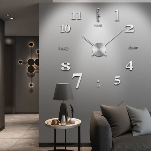 Reloj De Pared 3d Moderno Grande De Cuarzo Y Acrílico Nuevo