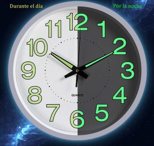 Reloj De Pared 30 Cm Grande Moderno Luminoso 
