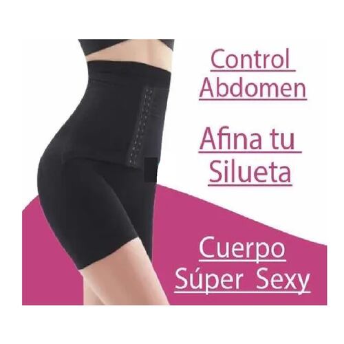 Panty Faja Short Reductora Moldeadora Doble Compresión Negro 4XL
