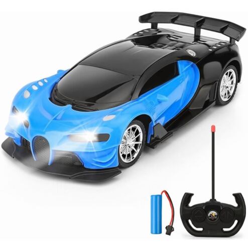 Coche Control Remoto Con Luz Recargable Azul 