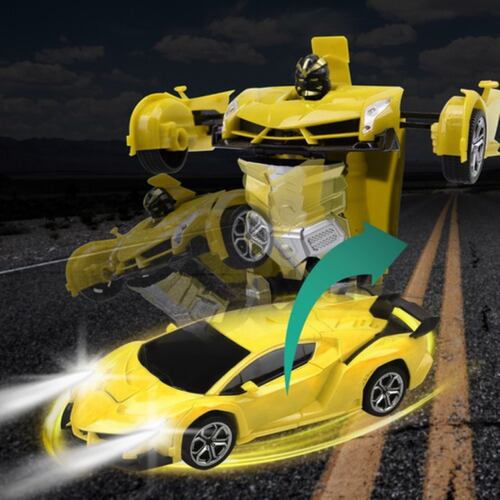 Coche Teledirigido 2 En 1 Transformers Amarillo 