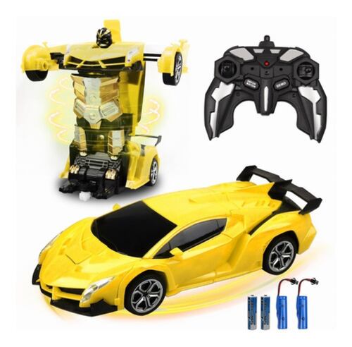 Coche Teledirigido 2 En 1 Transformers Amarillo 