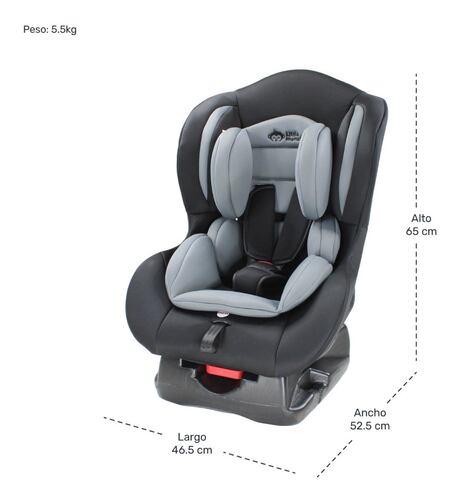 Autoasiento Gris Bebe 3 Posiciones Arnes 5 Puntos Seguridad