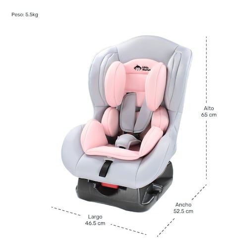 Autoasiento Rosa Bebe 3 Posiciones Arnes 5 Puntos Seguridad