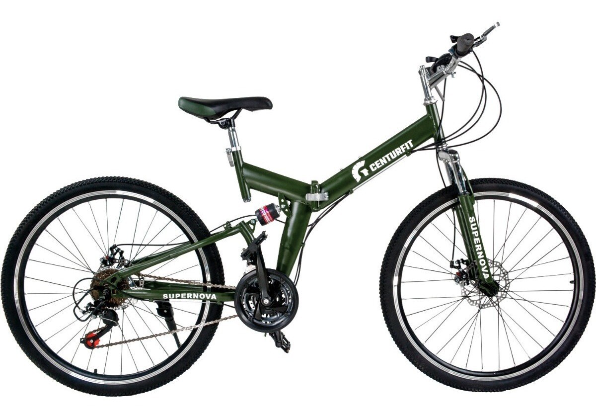 Bicicleta De Montaña Plegable R26 Freno De Disco 21 Vel Verde