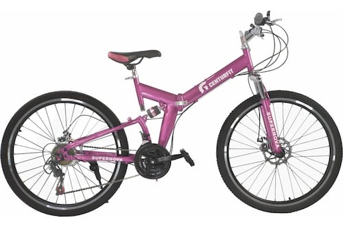 Bicicleta Plegable De Montaña R26 Freno De Disco 21 Vel Rosa