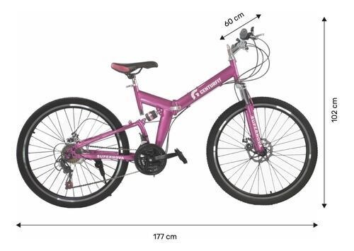 Bicicleta Plegable De Montaña R26 Freno De Disco 21 Vel Rosa