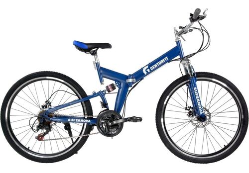 Bicicleta De Montaña Plegable R26 Freno De Disco 21 Vel Azul