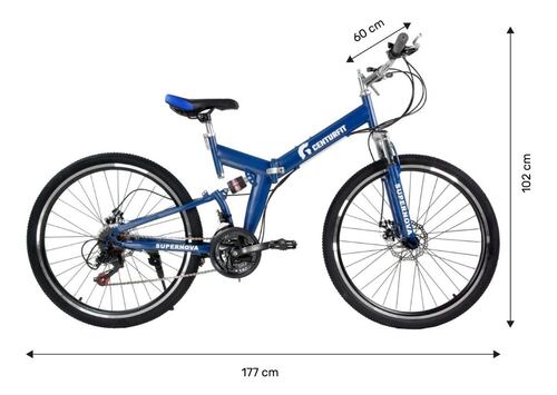 Bicicleta De Montaña Plegable R26 Freno De Disco 21 Vel Azul