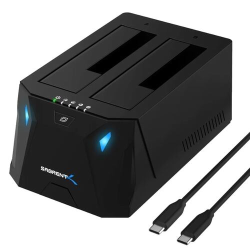 Docking USB C Sabrent EC-CH2B 2 Bahias 2.5/3.5/SSD Clonador