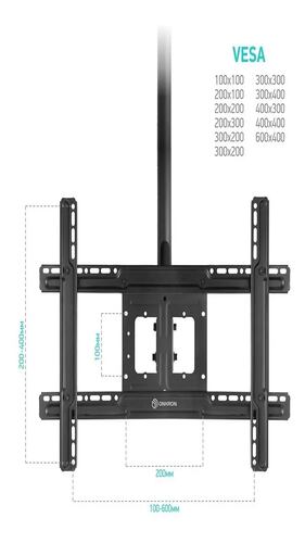 North Bayou Soporte de Techo NB-T560-15 para Pantalla 32" - 57", hasta 68.2Kg, Negro