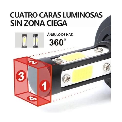 Kit De Faros Delanteros De 4 Lados Led Rayo Bajo Conector H7