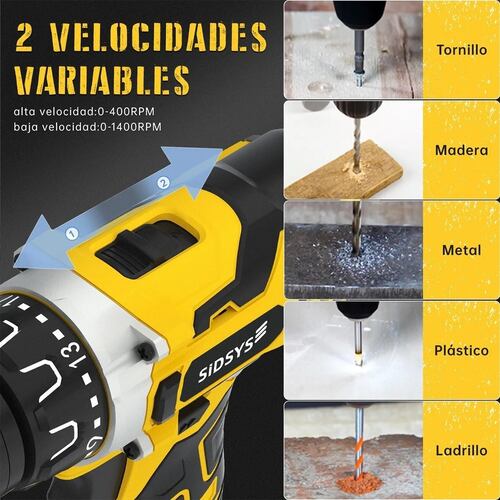 Taladro Inalámbrico Atornillador Electrico 21v 2 Baterías