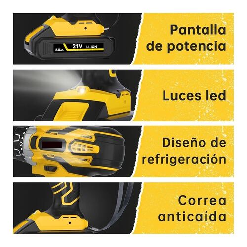 Taladro Inalámbrico Atornillador Electrico 21v 2 Baterías