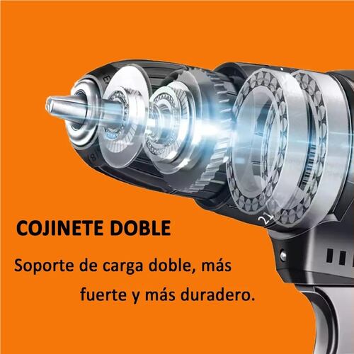 Taladro Atornillador De Impacto Inalámbrico Con 2 Baterías Amarillo